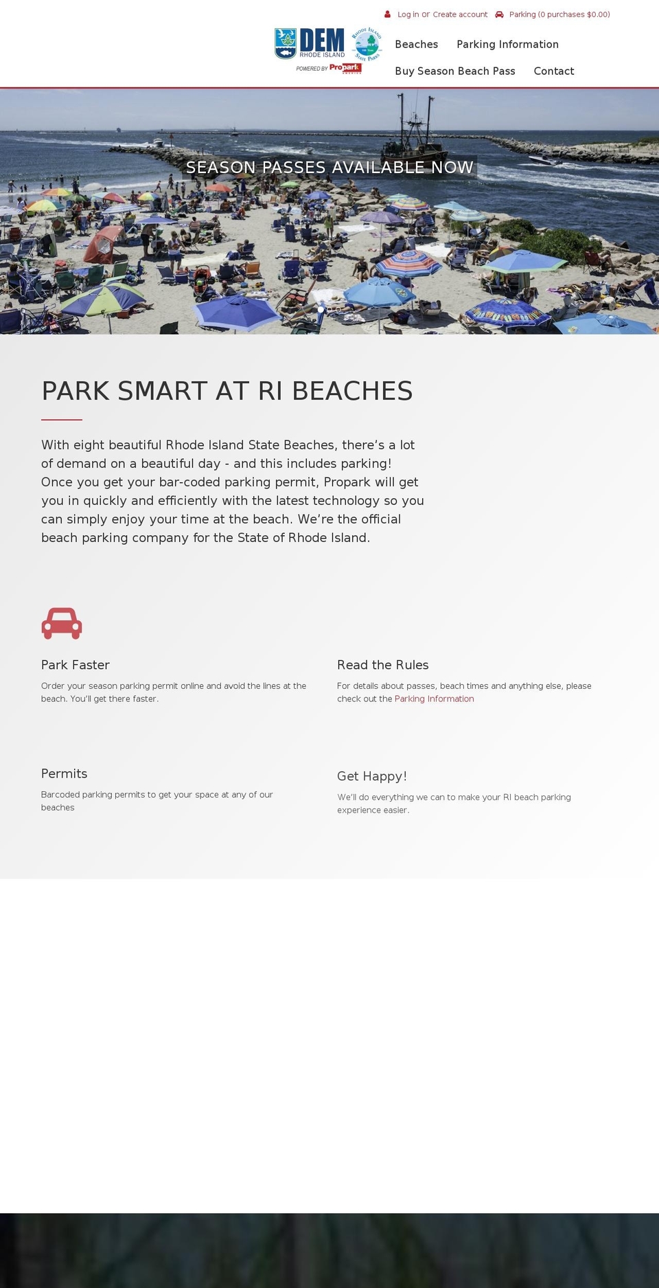 rhodeislandbeachparking.com — Shopify storefront screenshot