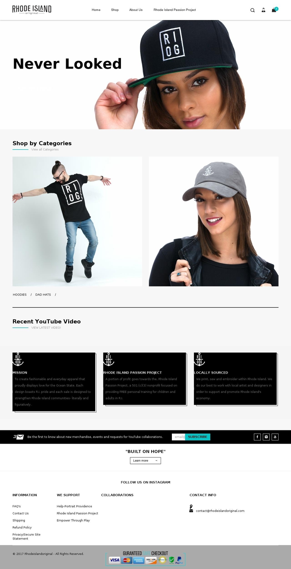 rhodeislandoriginal.com — Shopify storefront screenshot