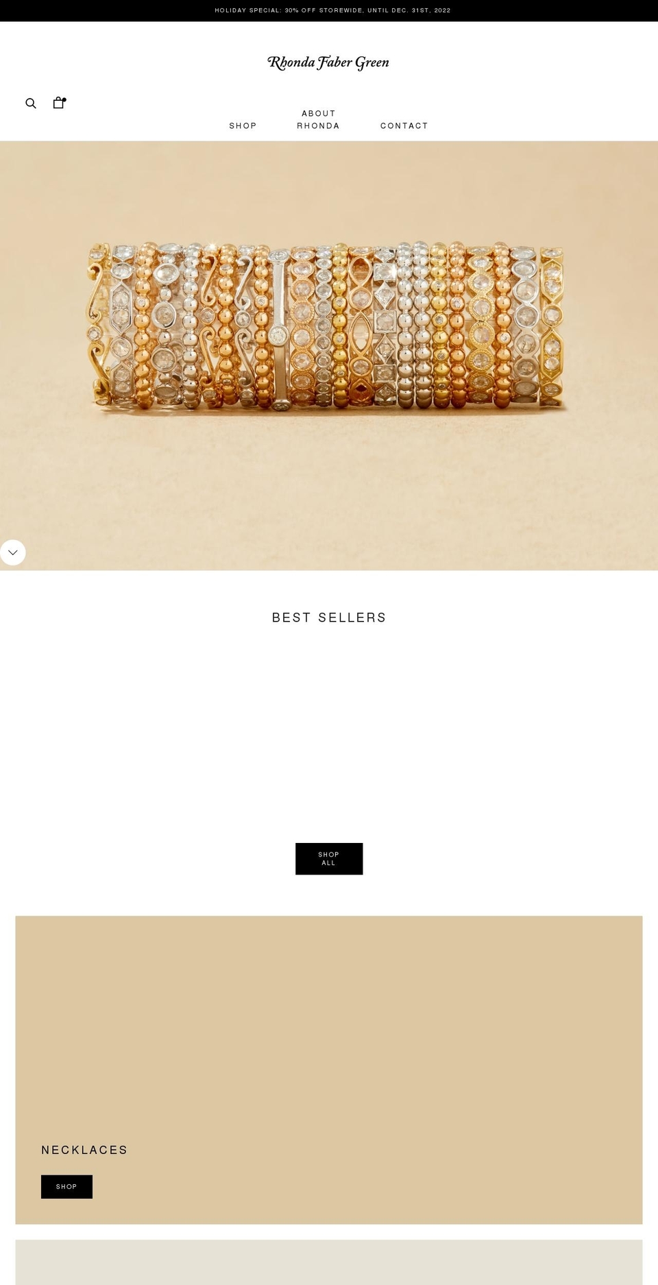 rhondafabergreen.com shopify website screenshot