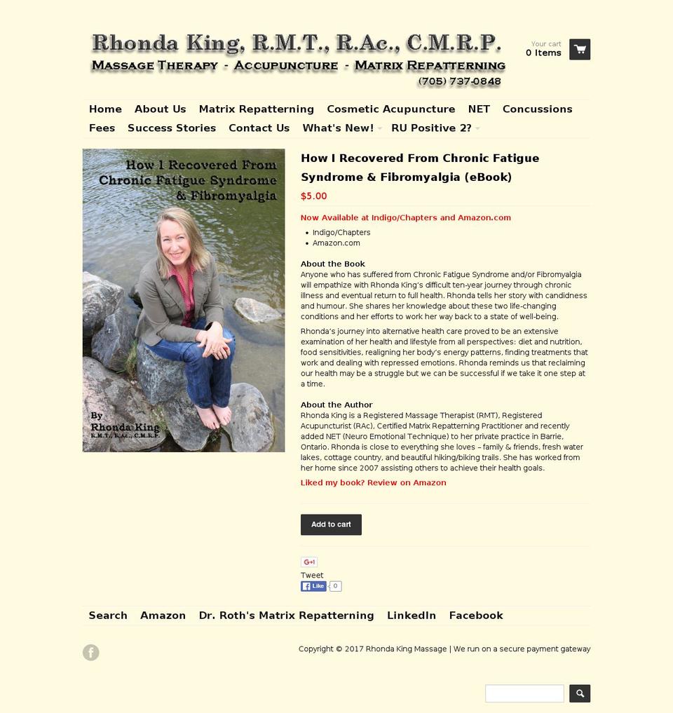 rhondaking.com shopify website screenshot