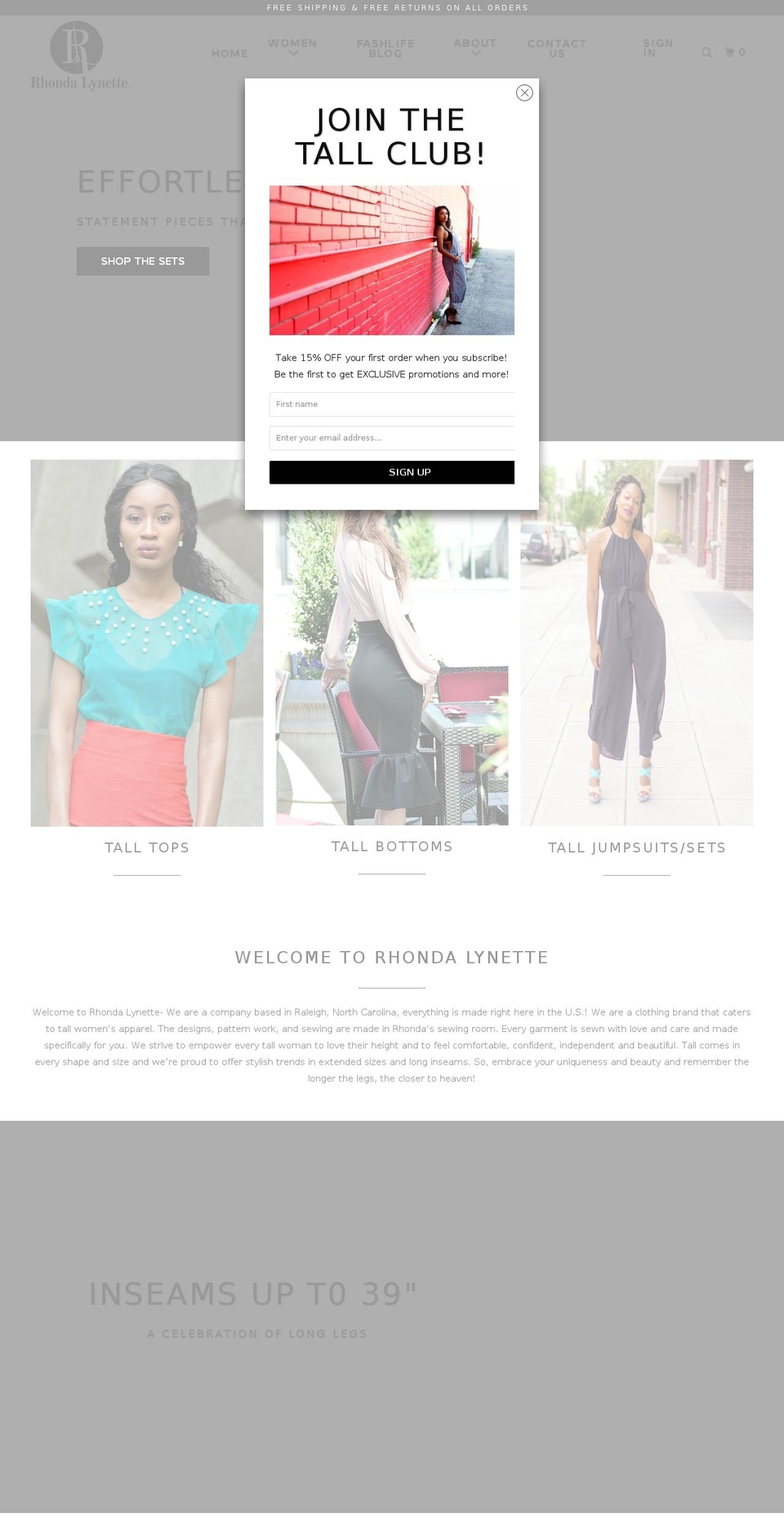 rhondalynette.com — Shopify storefront screenshot