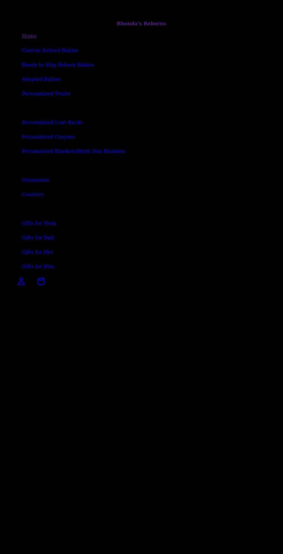 rhondasreborns.com shopify website screenshot