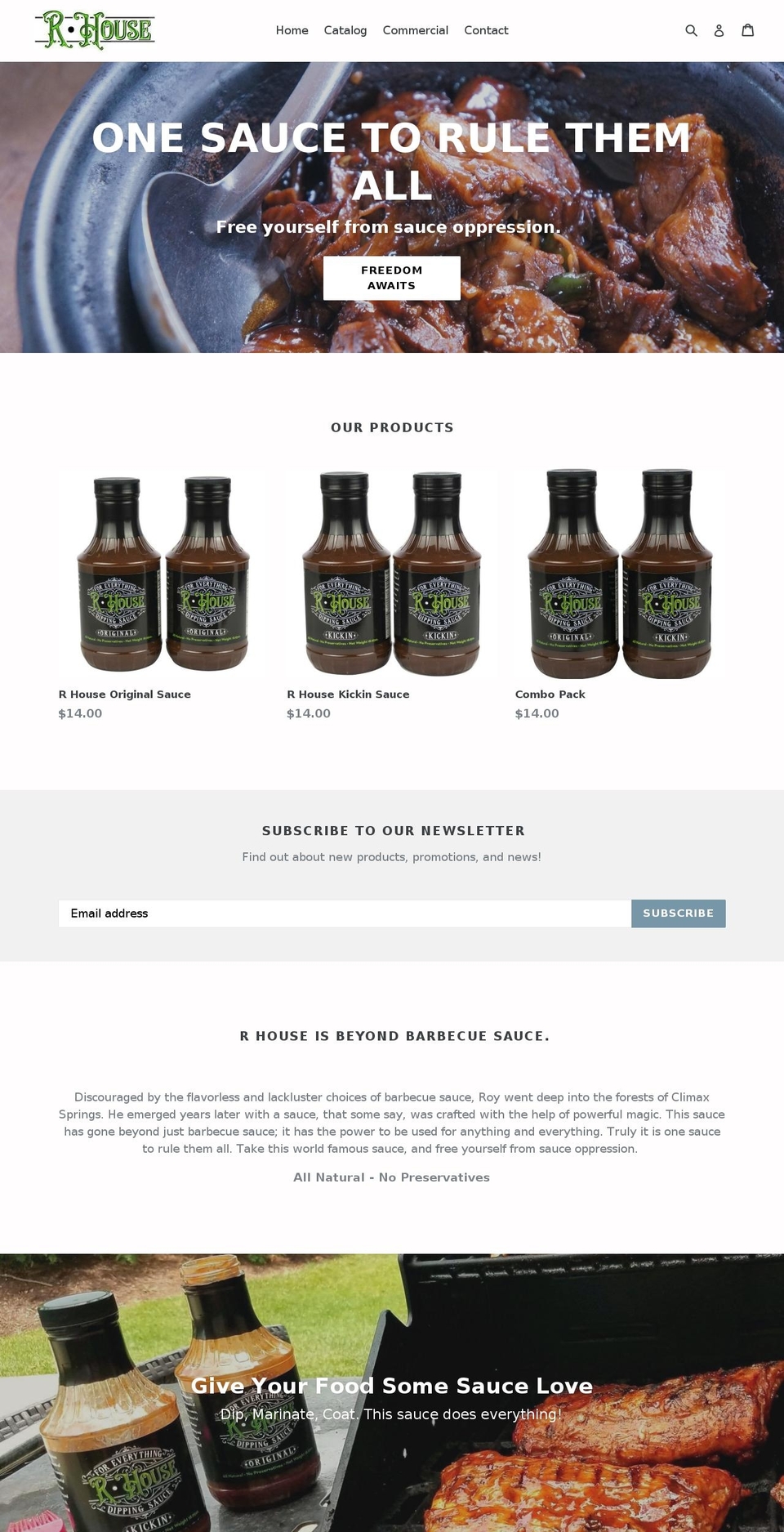 rhousesauce.com — Shopify storefront screenshot