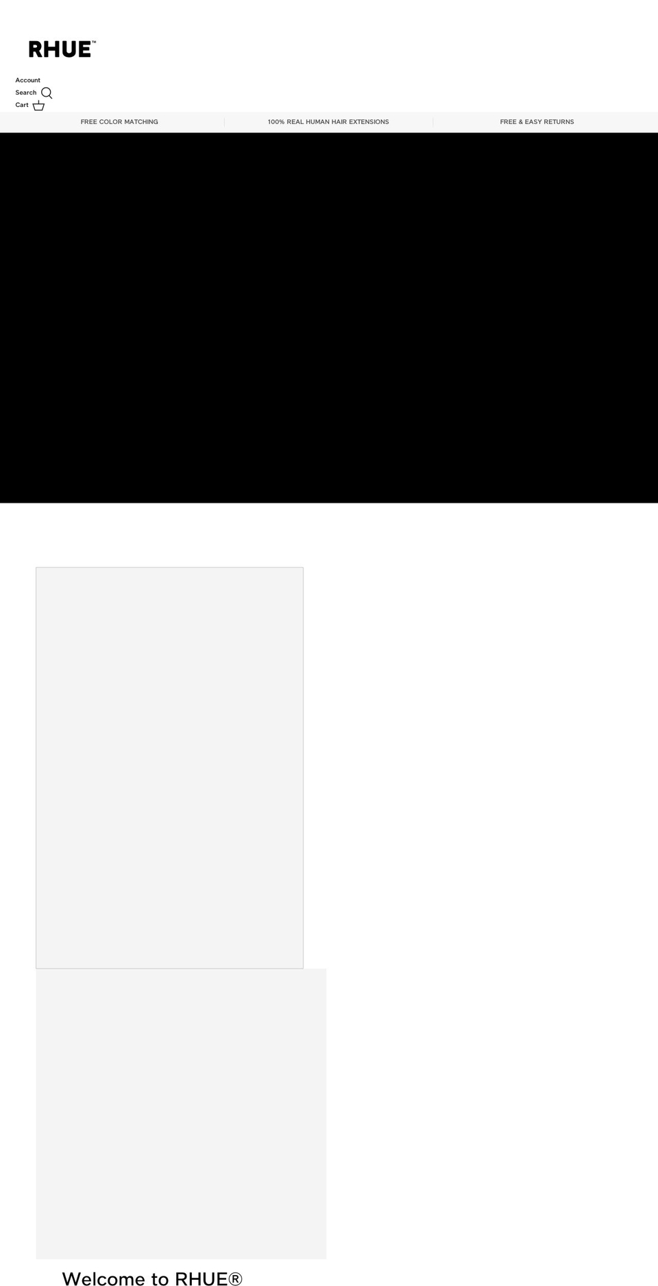 rhuehair.com shopify website screenshot