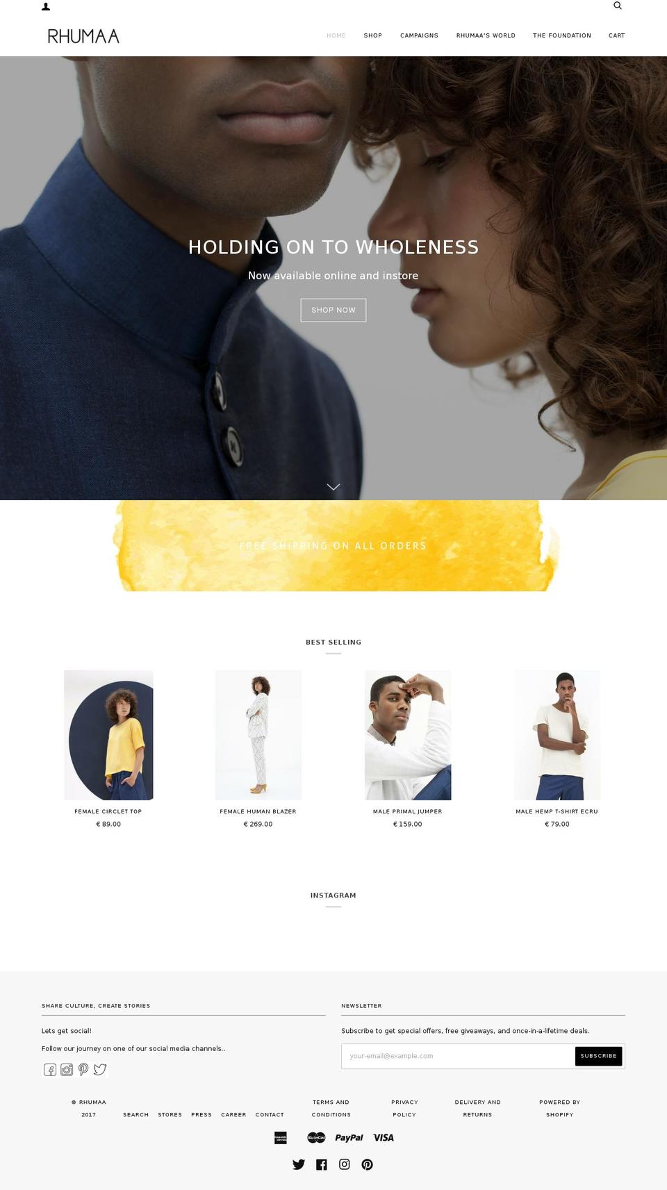 rhumaa.com shopify website screenshot