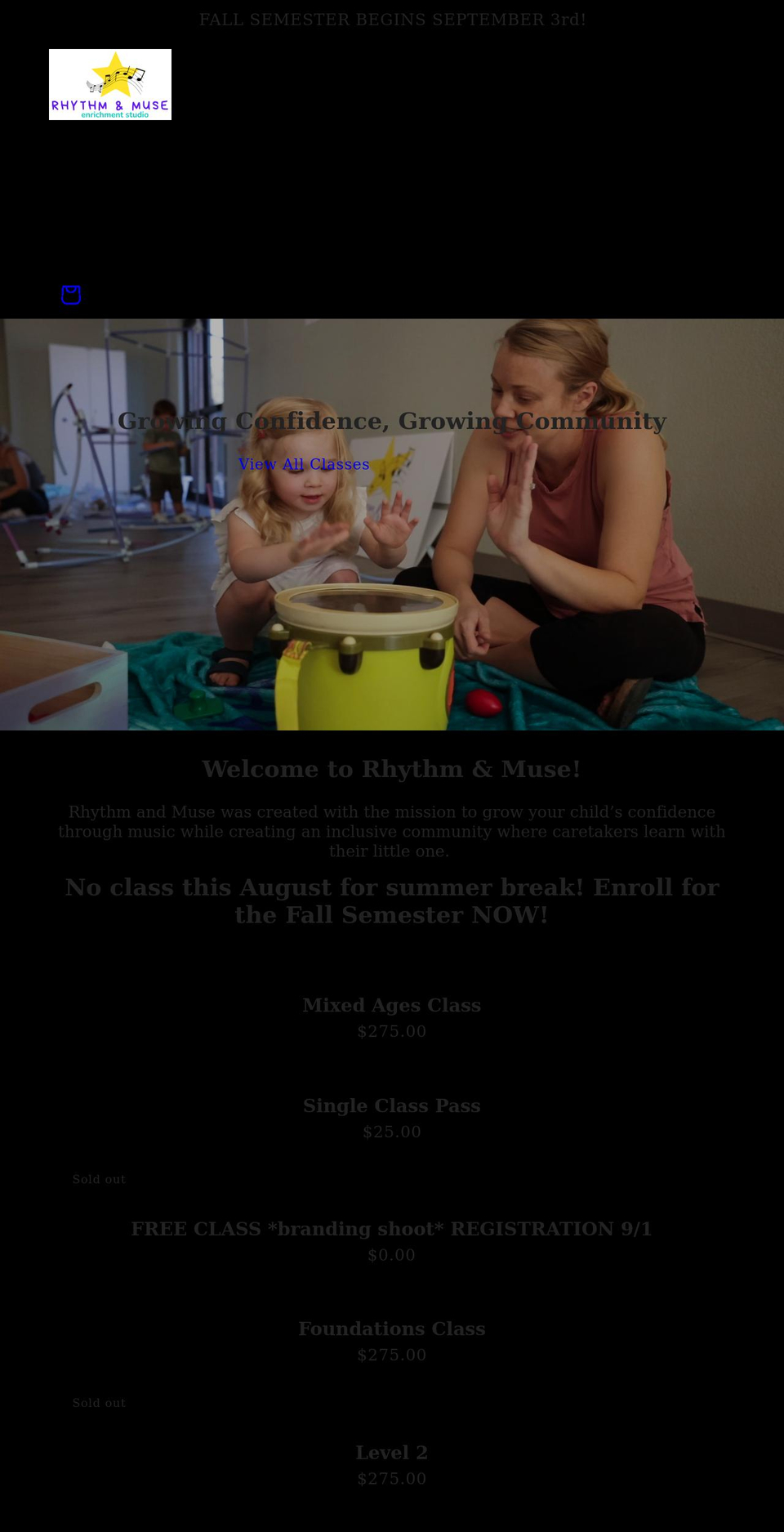 rhythm-muse.com shopify website screenshot
