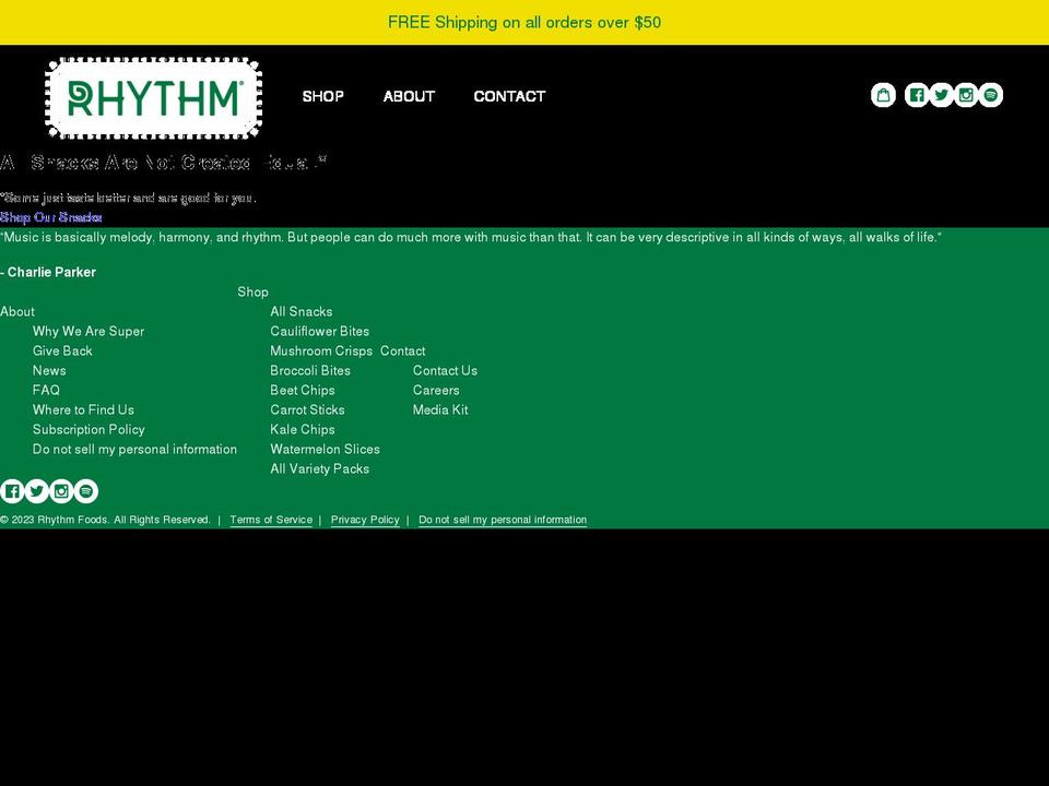 rhythmfoods.com shopify website screenshot