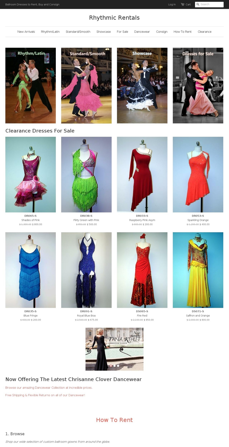 rhythmicrentals.com shopify website screenshot