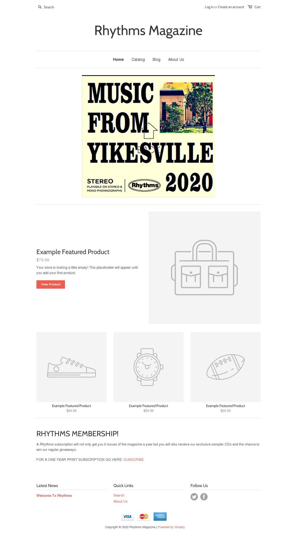 rhythmsmagazine.com shopify website screenshot