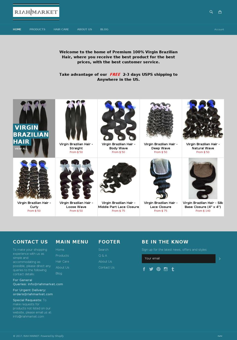 riahmarket.com shopify website screenshot