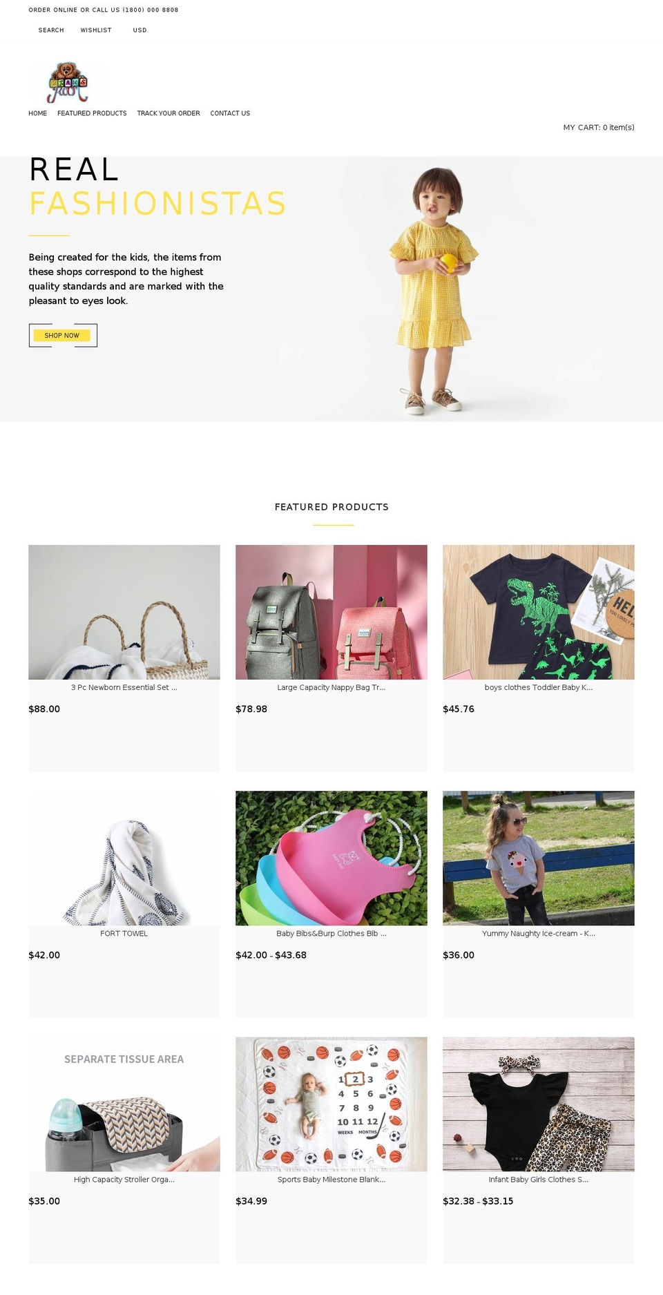 Baby clothing theme Shopify theme site example riahsroom.com