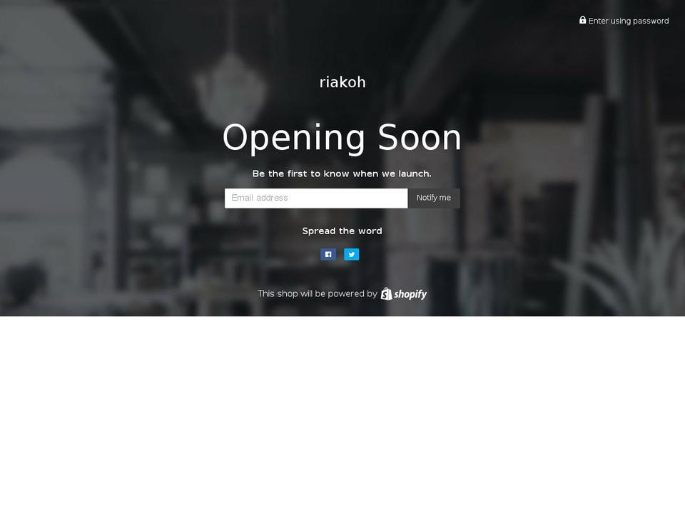 riakoh.com — Shopify storefront screenshot