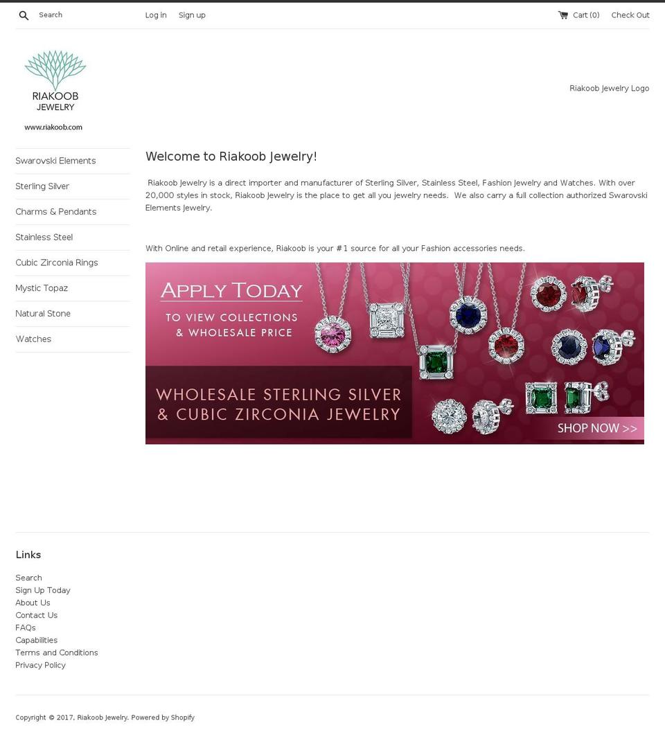 riakoob.com shopify website screenshot