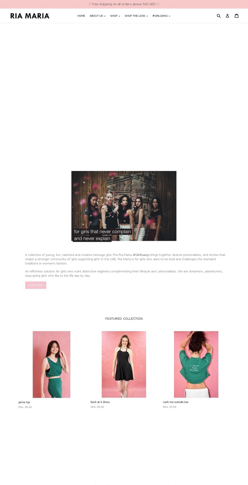 riamariacrush.com shopify website screenshot