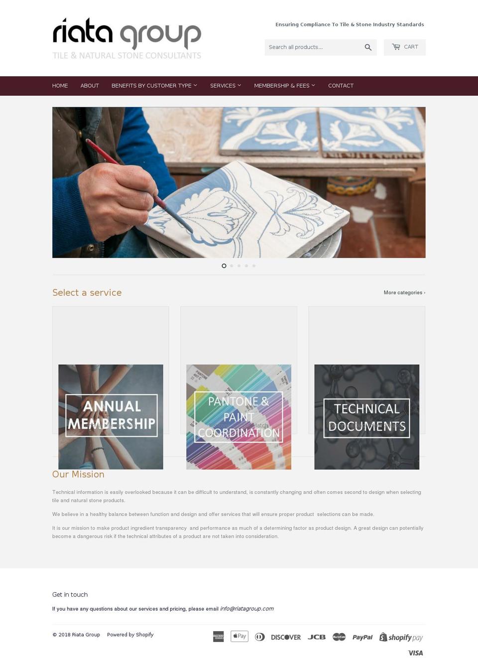 riatagroup.com — Shopify storefront screenshot
