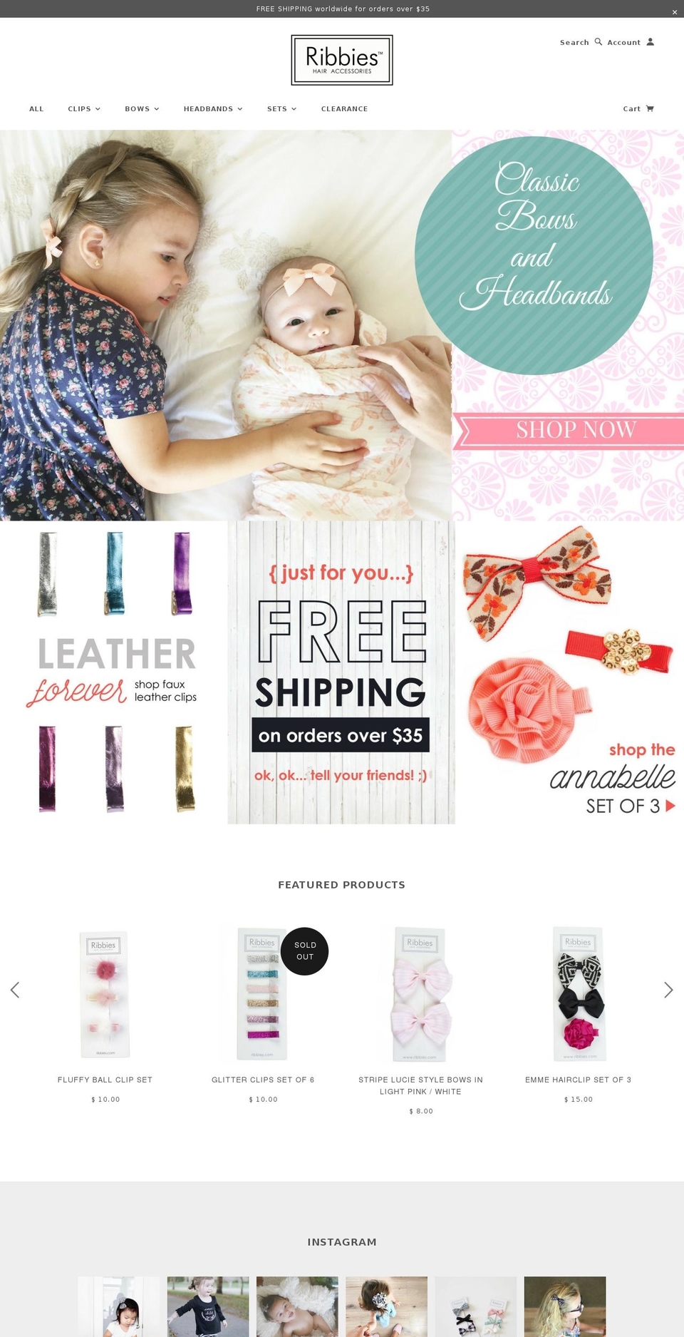 ribbies.com shopify website screenshot