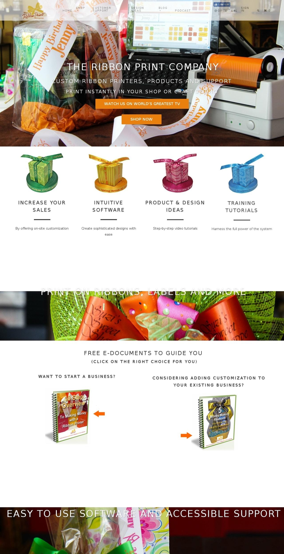 ribbonprintingcompany.com — Shopify storefront screenshot