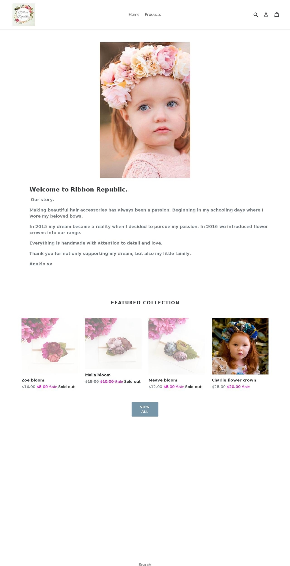 ribbonrepublic.com shopify website screenshot