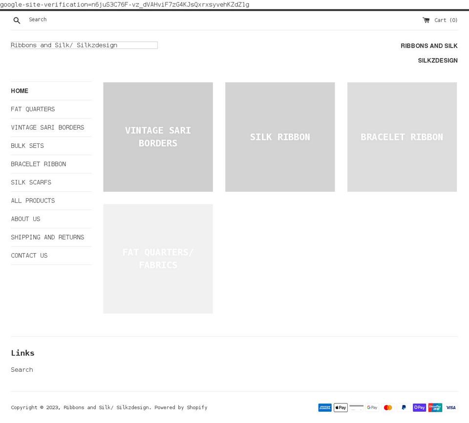 ribbonsandsilk.com shopify website screenshot