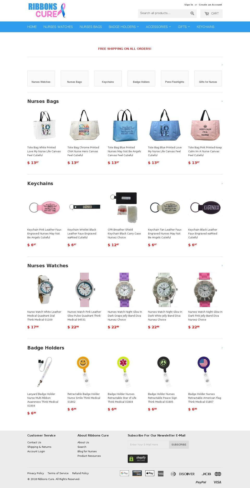 ribbonscure.com shopify website screenshot