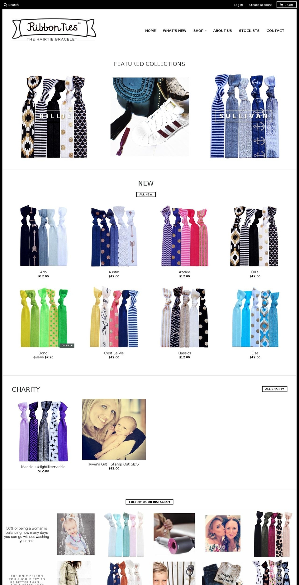 ribbonties.com shopify website screenshot