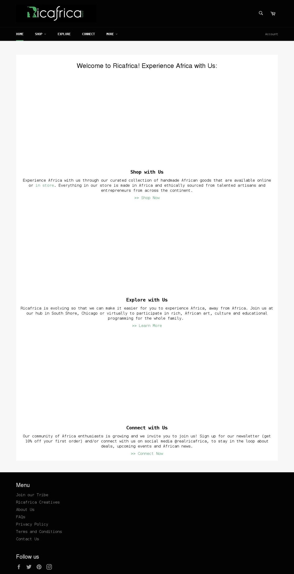 ricafrica.com shopify website screenshot