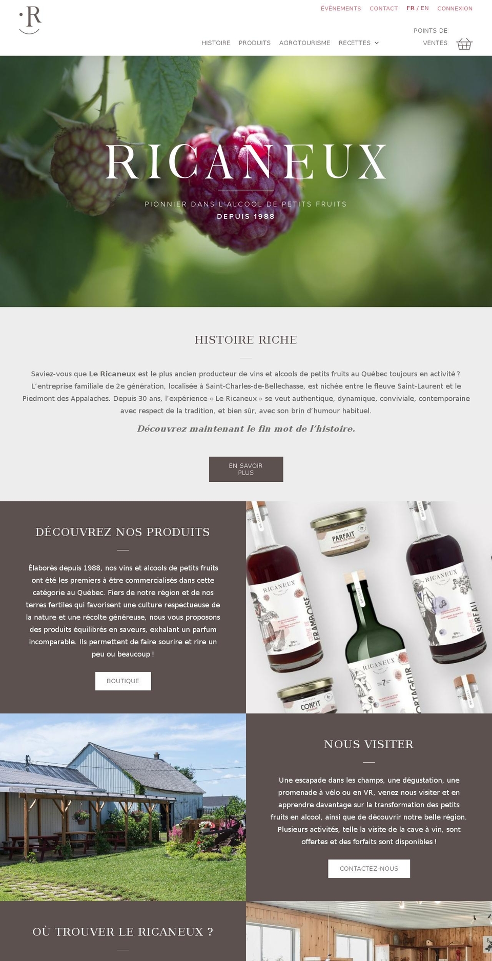 ricaneux.com shopify website screenshot