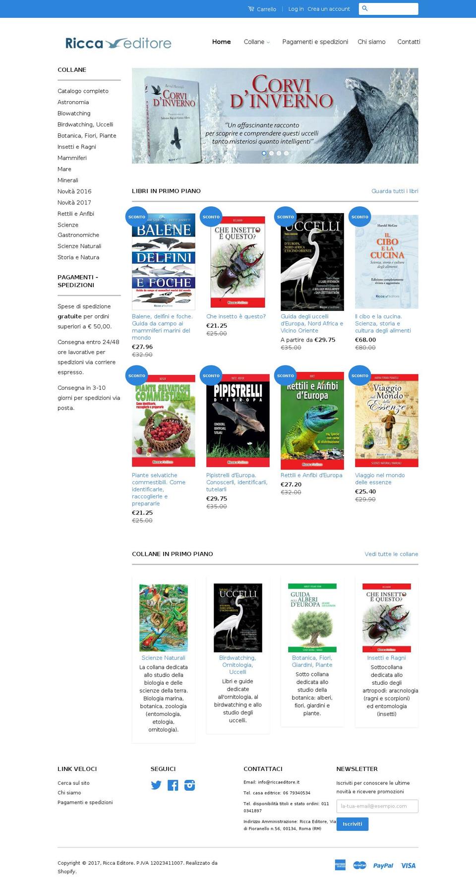 riccaeditore.it shopify website screenshot