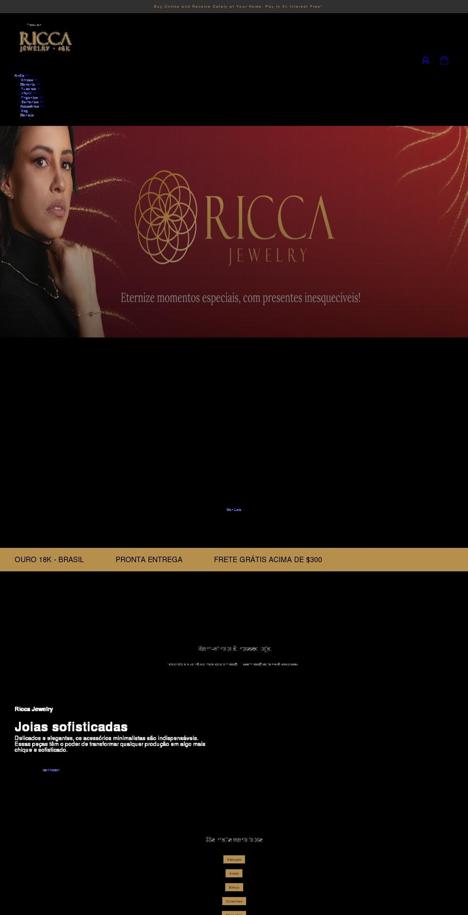 riccajewelry.com shopify website screenshot