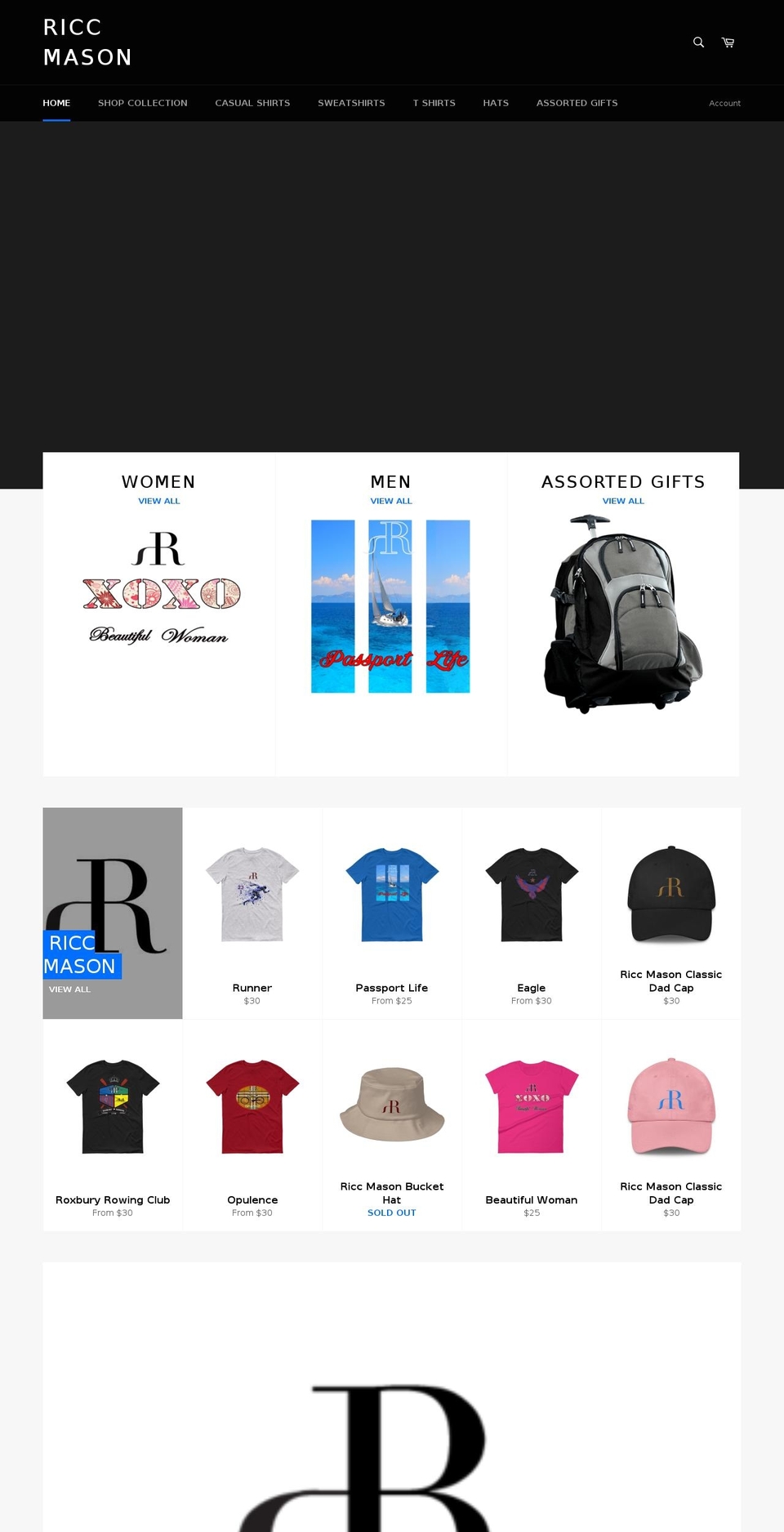 riccmason.com — Shopify storefront screenshot