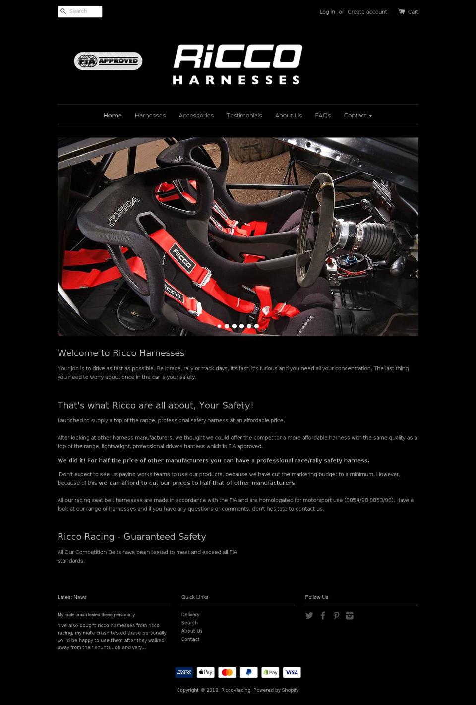 ricco-racing.com — Shopify storefront screenshot