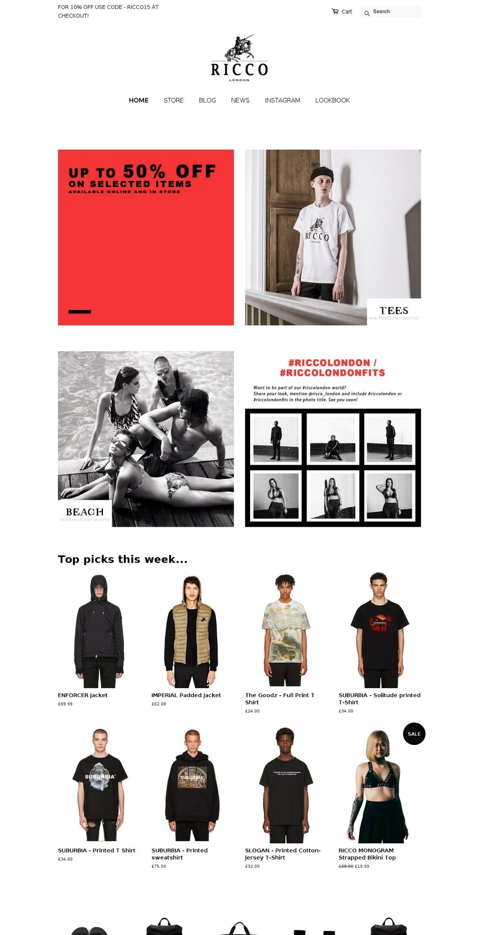 riccolondon.com — Shopify storefront screenshot