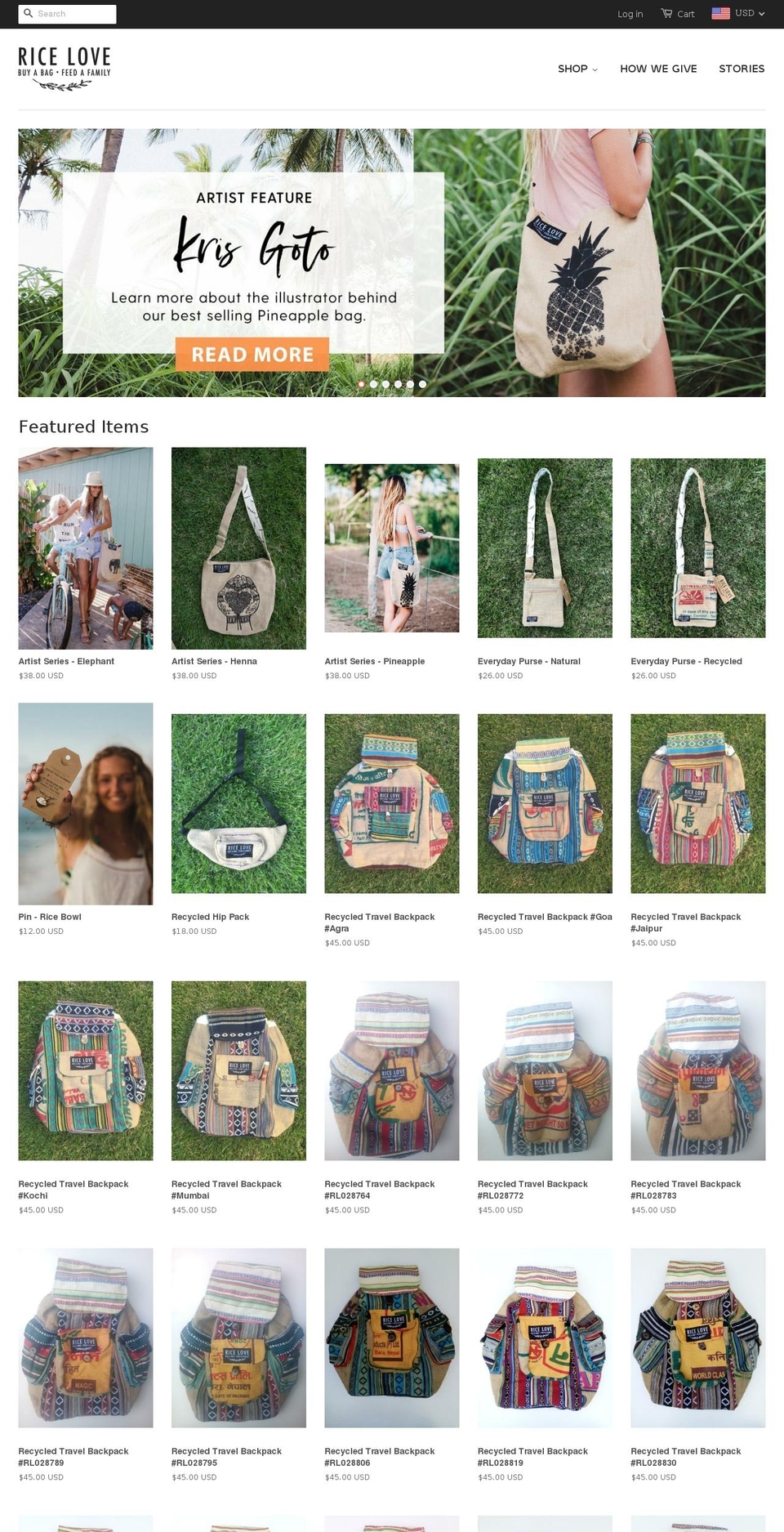 ricelove.com shopify website screenshot