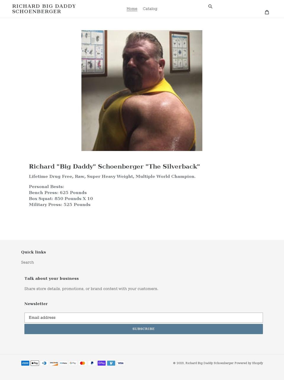 richardbigdaddyschoenberger.com shopify website screenshot