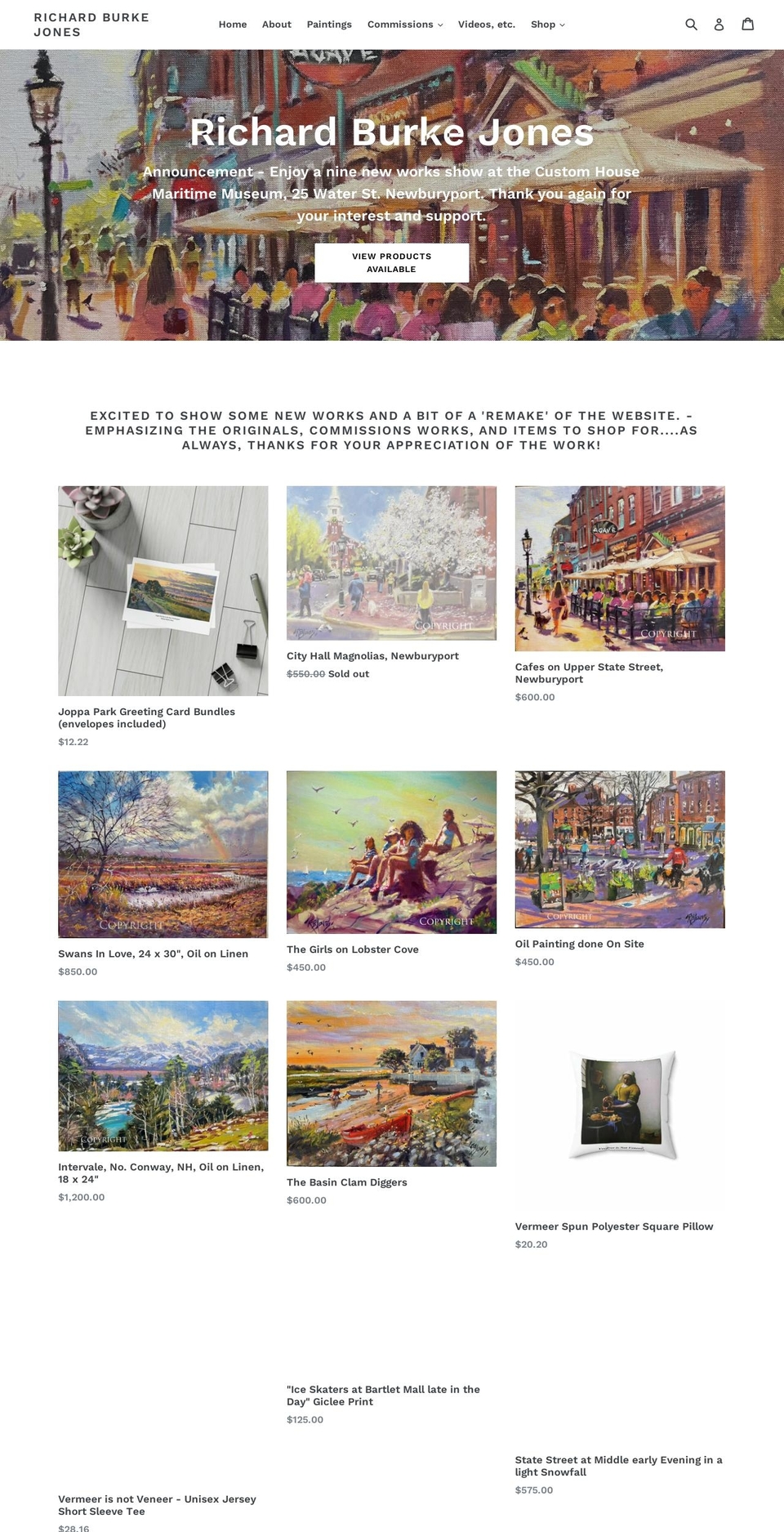 richardburkejones.com shopify website screenshot