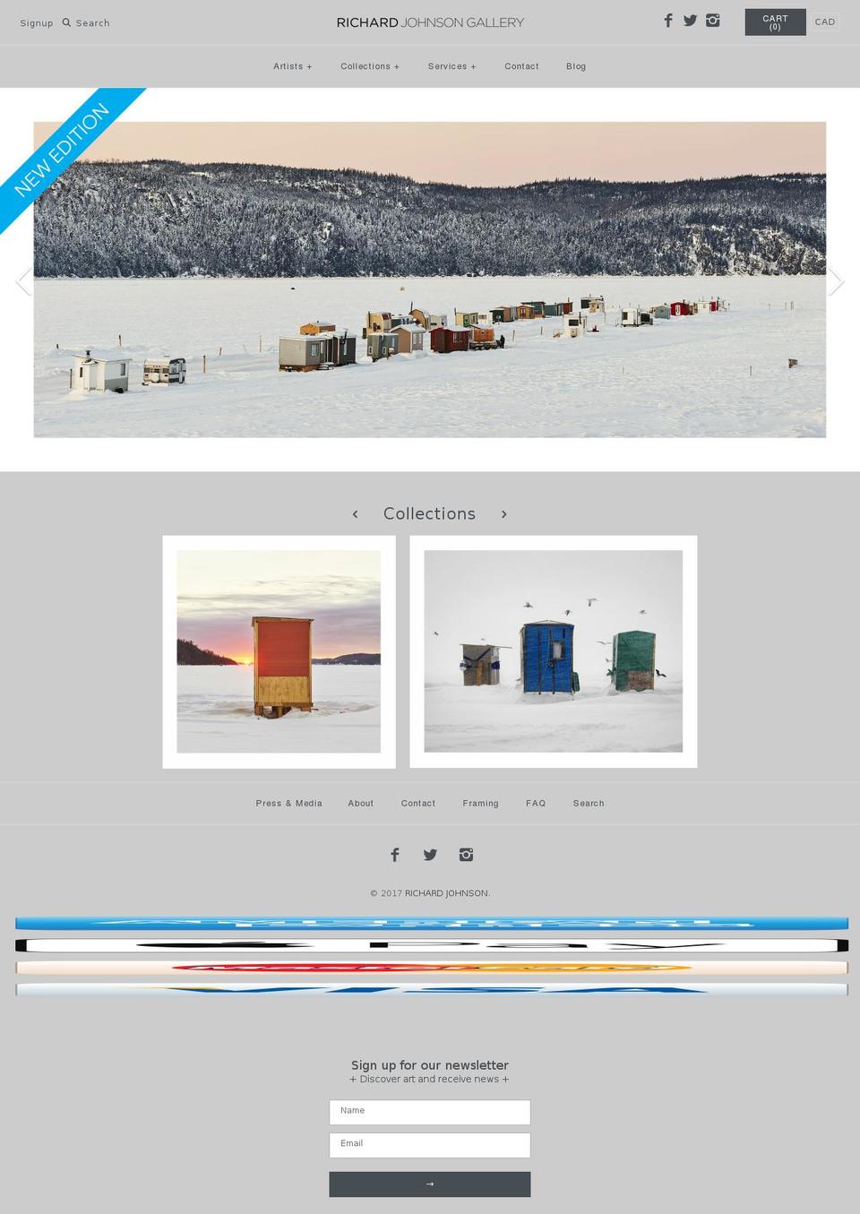 richardjohnsongallery.com shopify website screenshot