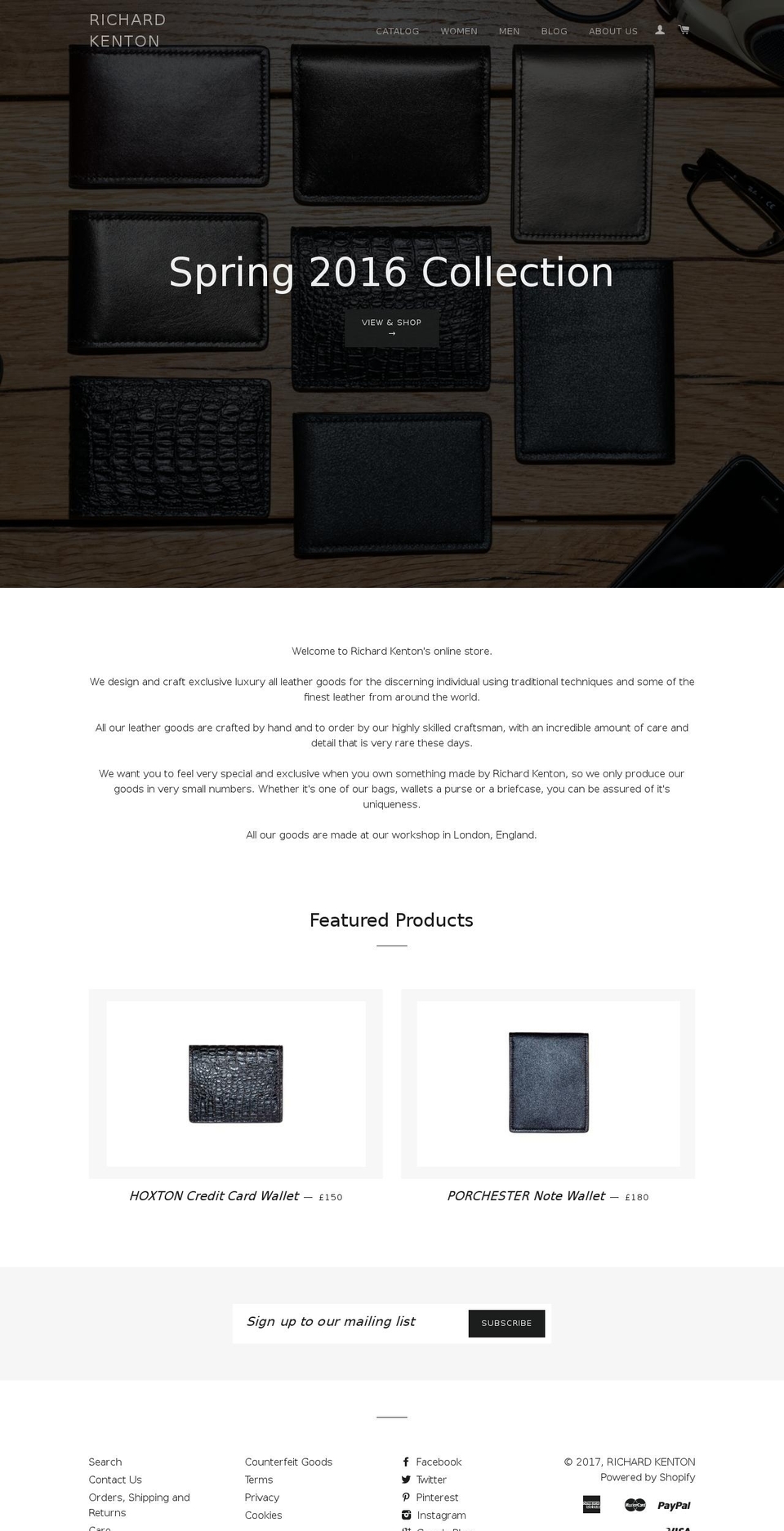 richardkenton.com shopify website screenshot