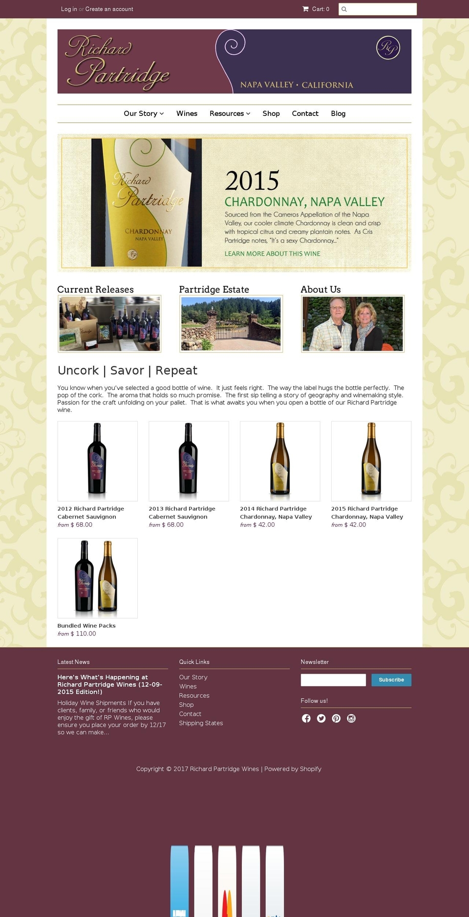 richardpartridge.com shopify website screenshot