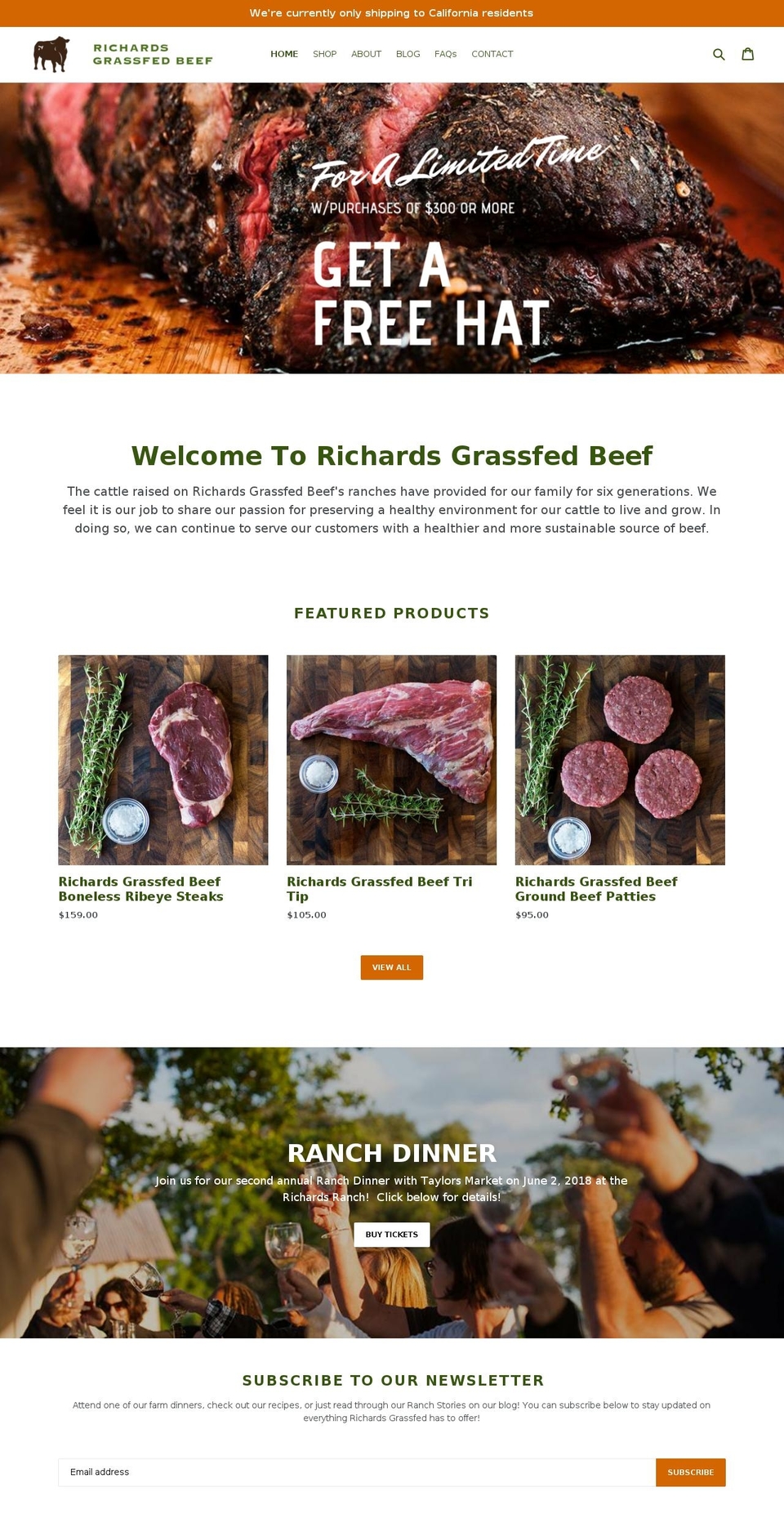 richardsgrassfedbeef.com — Shopify storefront screenshot