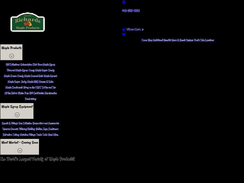 richardsmapleproducts.com shopify website screenshot