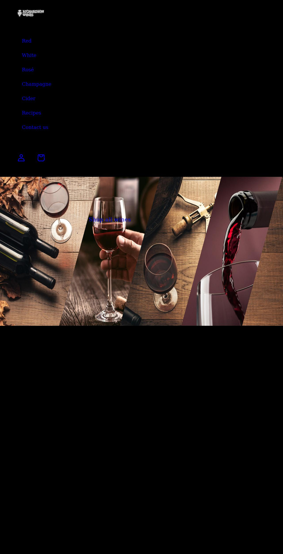 richardsonwines.com shopify website screenshot