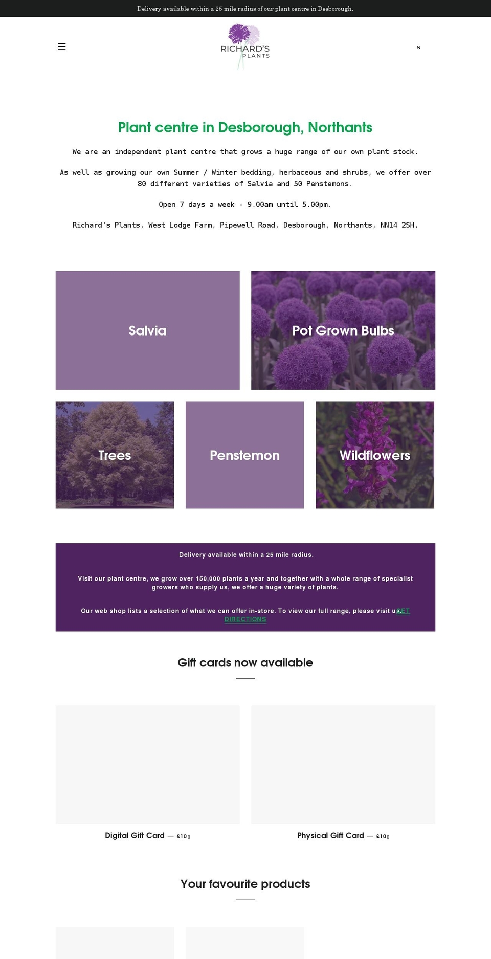 richardsplants.com shopify website screenshot