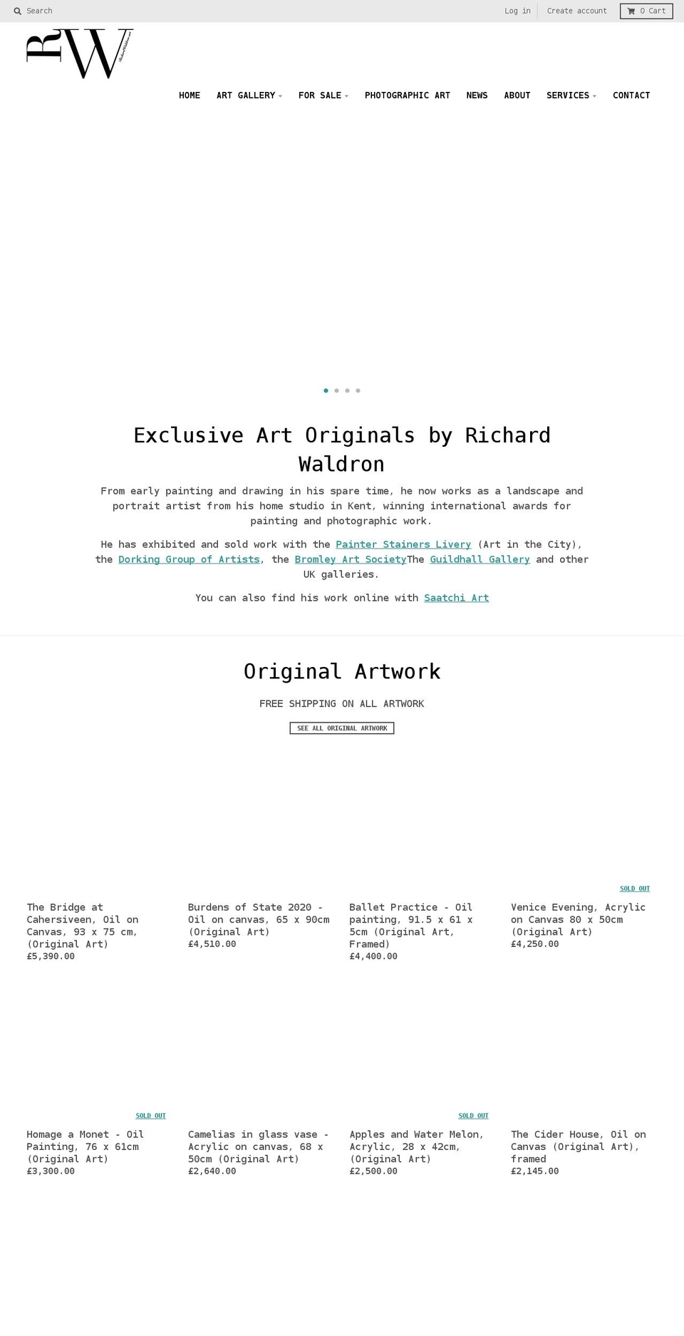 richardwaldron-art.org shopify website screenshot