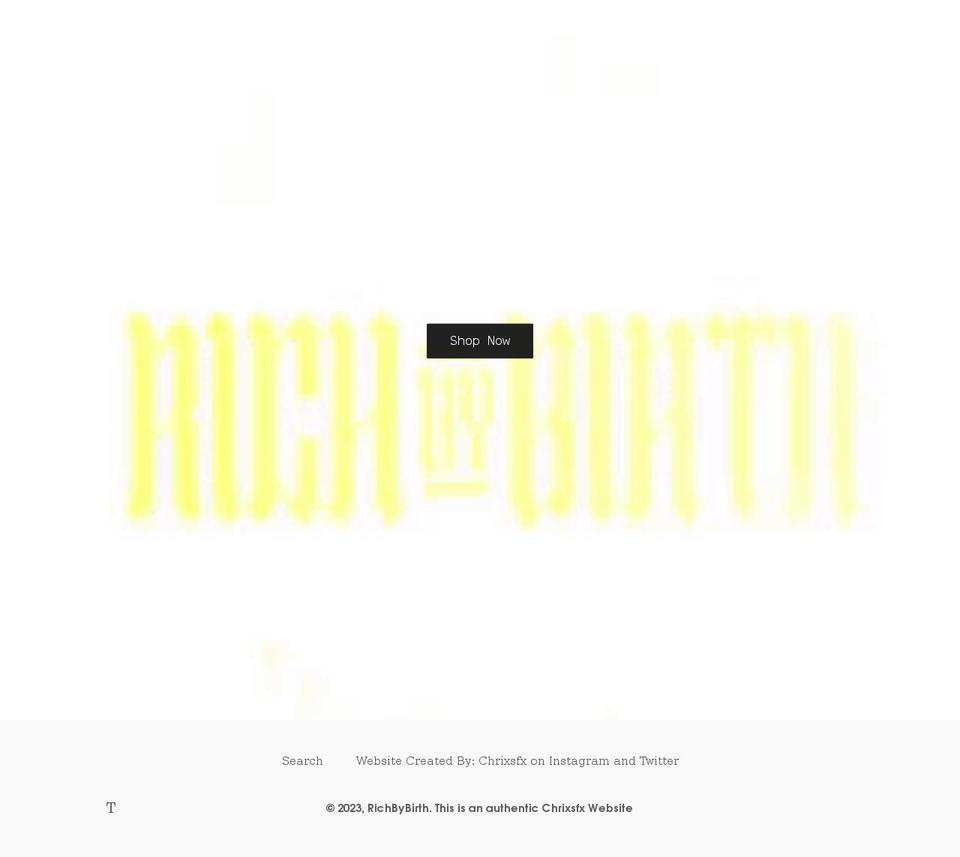 richbybirth.com shopify website screenshot