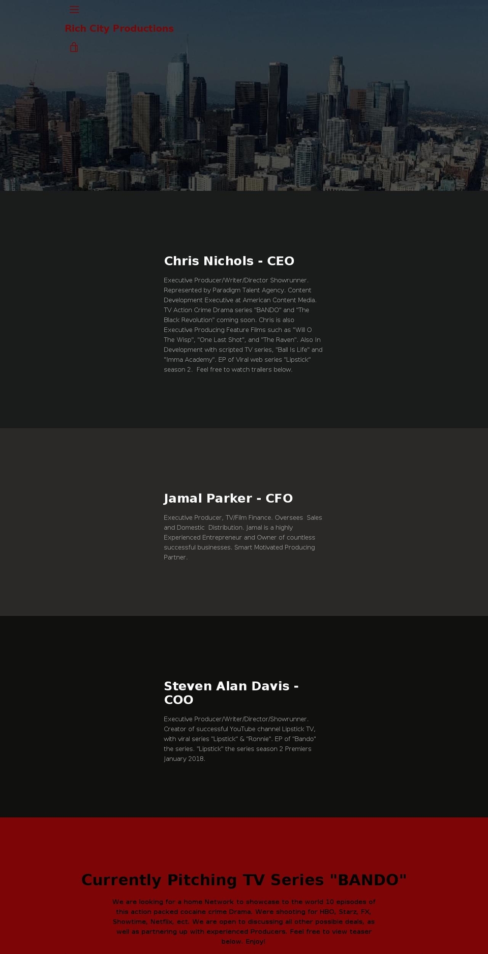 richcityproductions.com — Shopify storefront screenshot