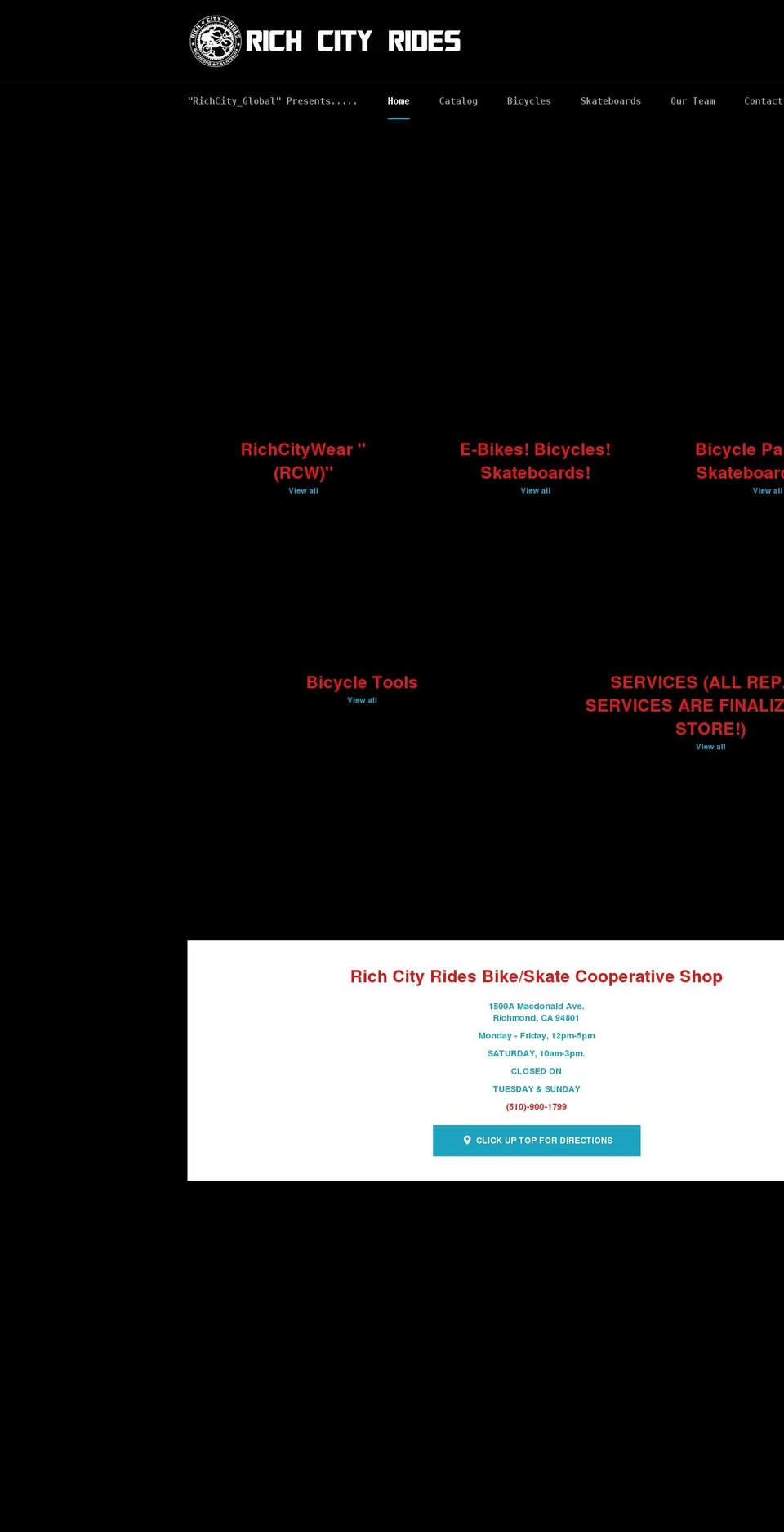 richcityridesbikeshop.com shopify website screenshot