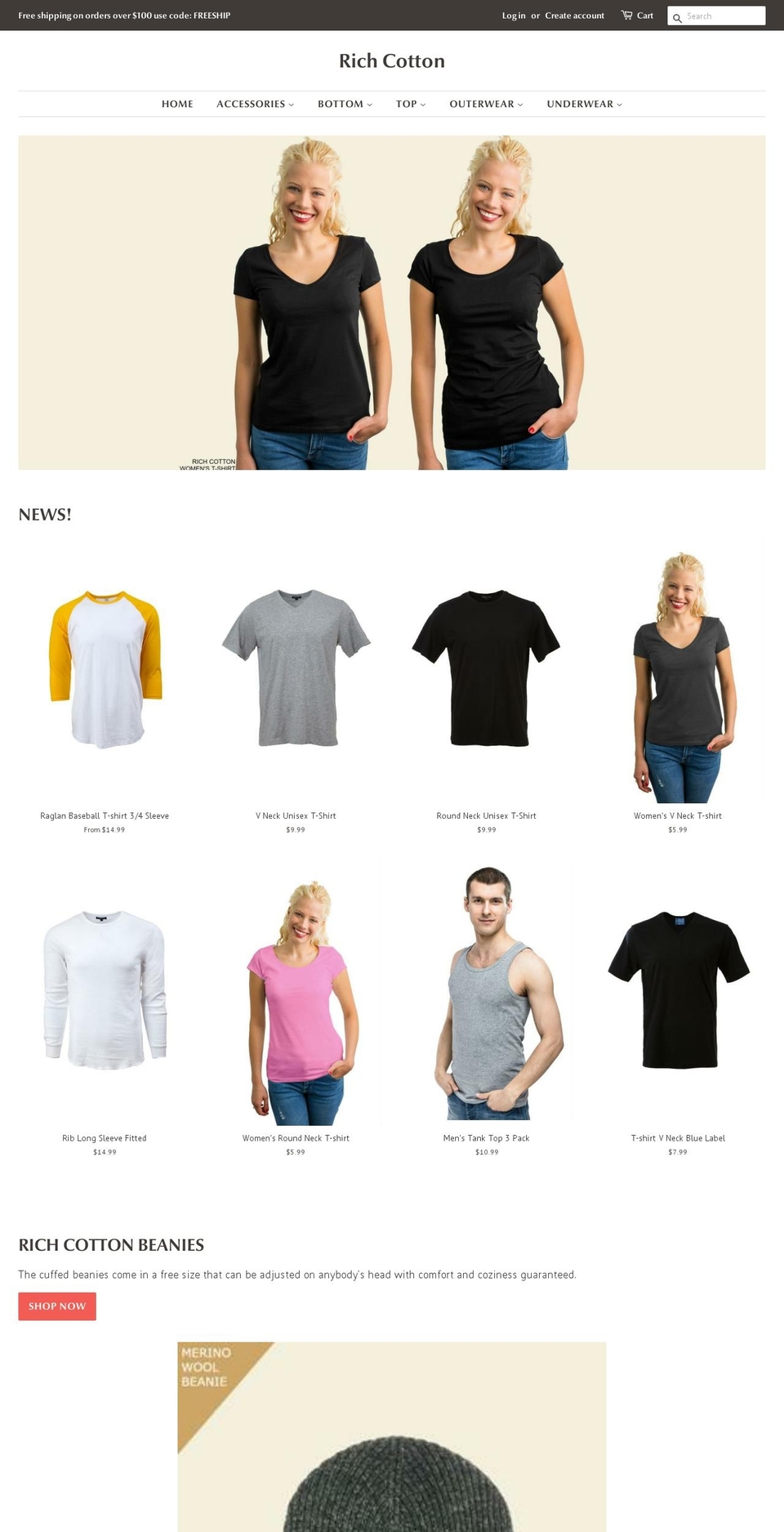 richcottonusa.com shopify website screenshot