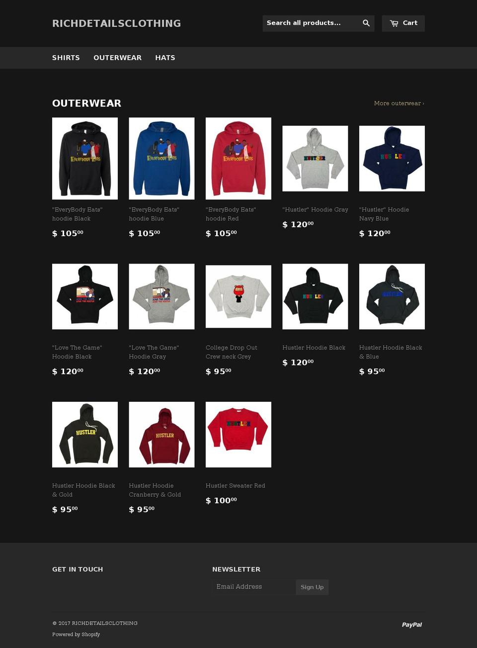 richdetailsclothing.com shopify website screenshot