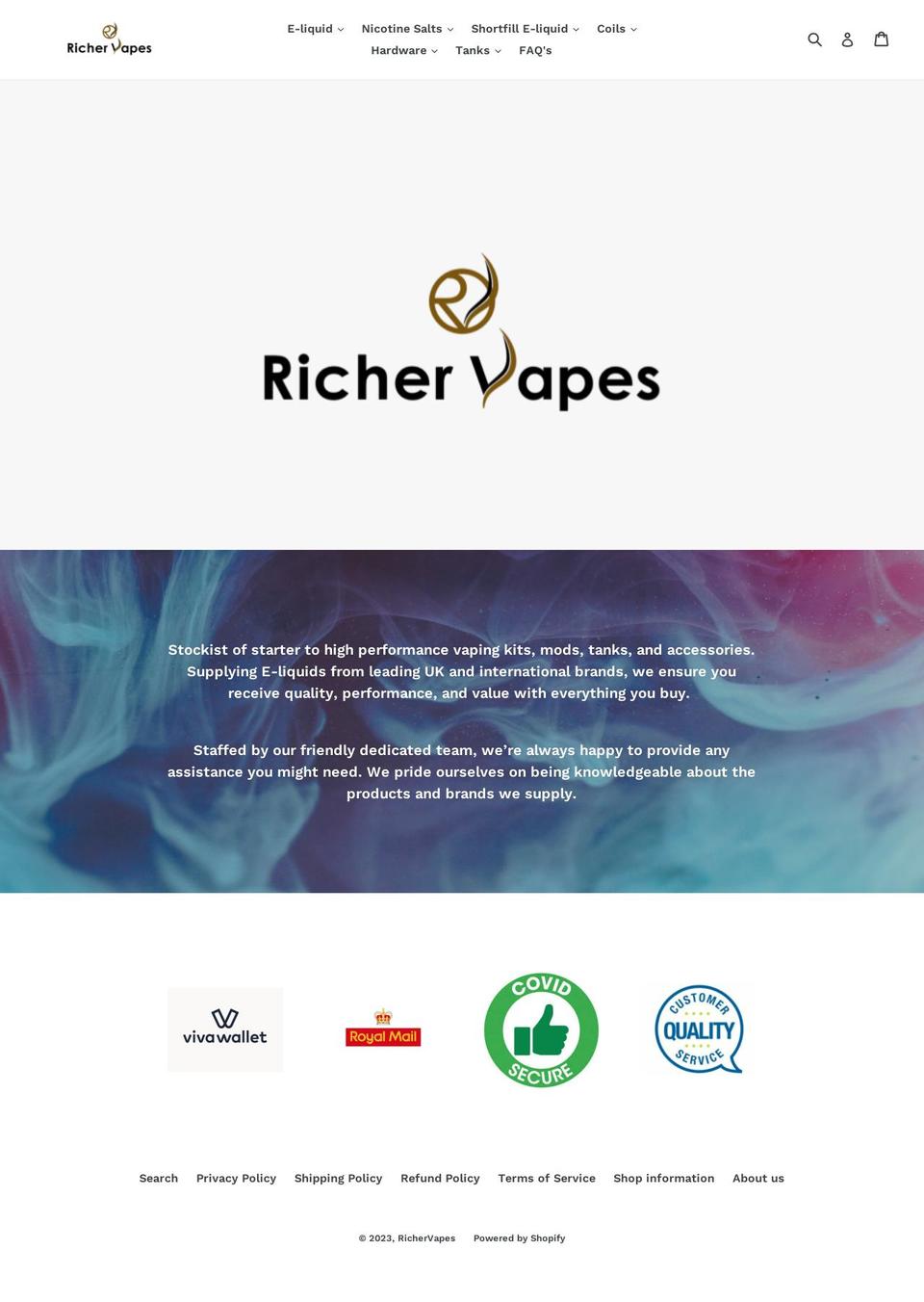richervapes.com shopify website screenshot