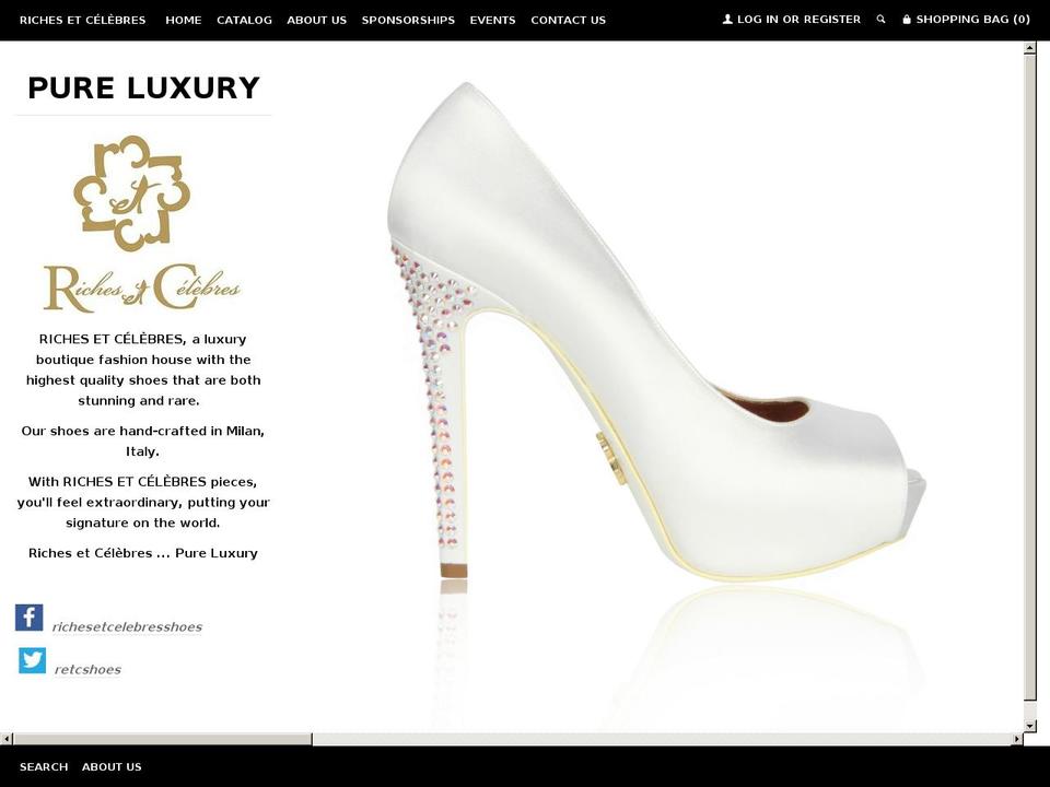 richesetcelebresshoes.com shopify website screenshot